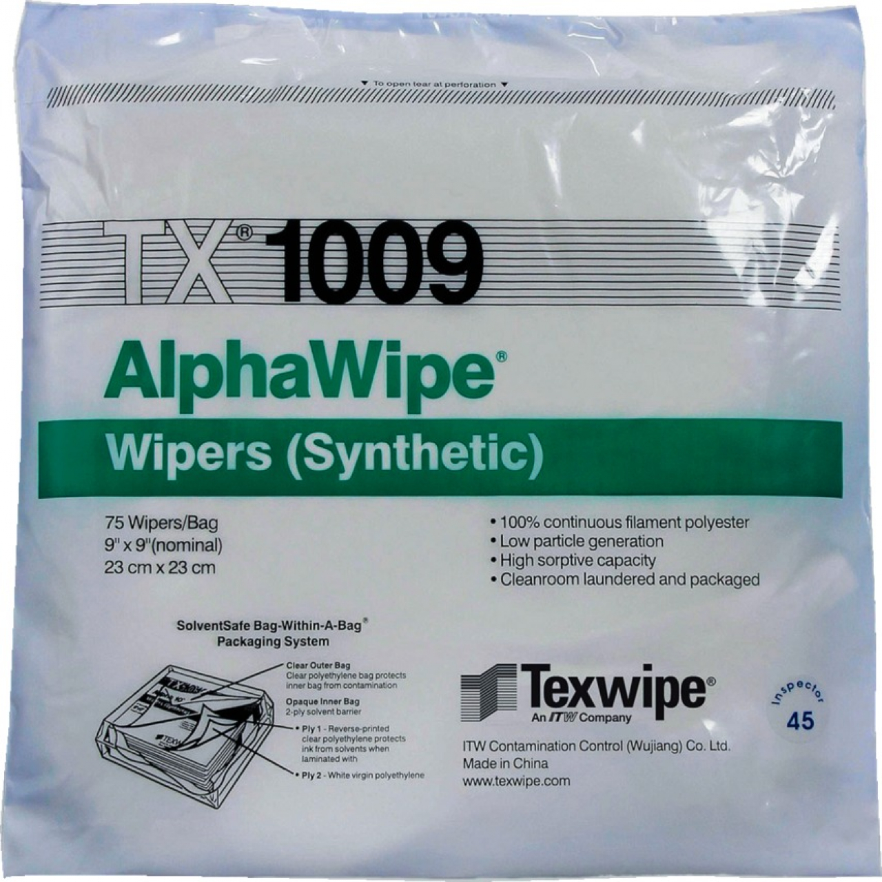 AlphaWipe szöszmentes, nem steril, száraz törlő - ISO 4 - 8 tisztatérbe